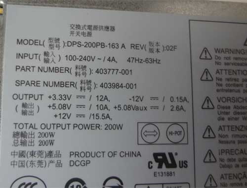 200W DPS-200PB-163 A